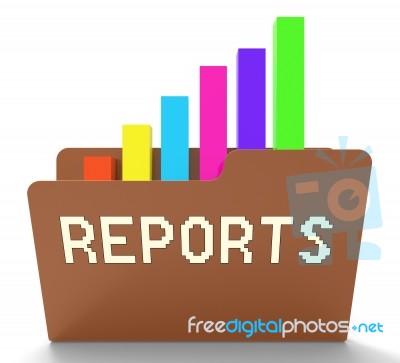 Reports File Means Progress Chart 3d Rendering Stock Image