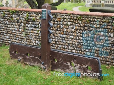 Reproduction Town Stocks In Southwold Stock Photo