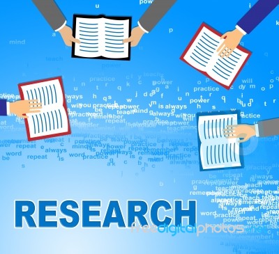 Research Books Represents Gathering Data And Analysis Stock Image