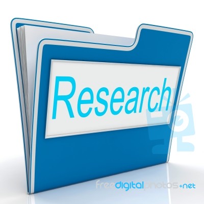 Research File Indicates Gathering Data And Studies Stock Image