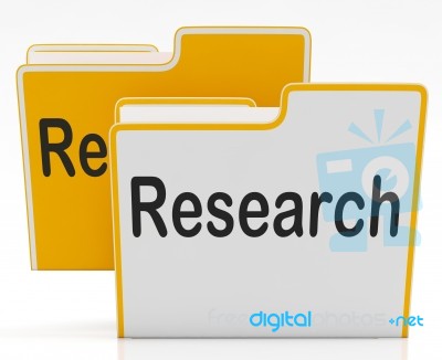 Research Files Represents Gathering Data And Study Stock Image