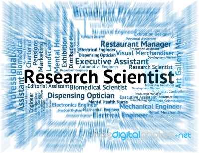 Research Scientist Meaning Gathering Data And Researcher Stock Image