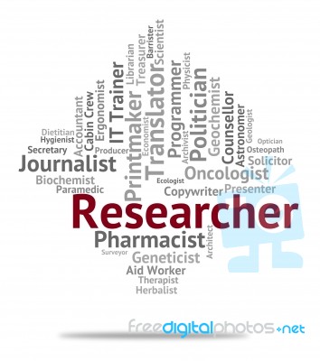 Researcher Job Means Recruitment Analysis And Analyse Stock Image