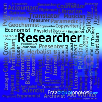 Researcher Job Shows Gathering Data And Analysis Stock Image