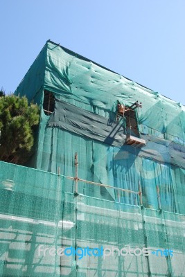 Residential Building Under Construction Stock Photo