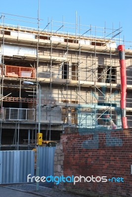 Residential Building Under Construction Stock Photo