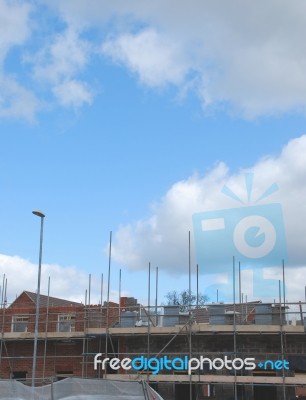 Residential Building Under Construction Stock Photo