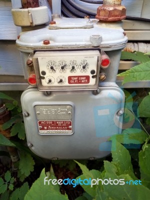 Residential Water Meter Stock Photo