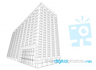 Residential Wireframe Building Stock Image