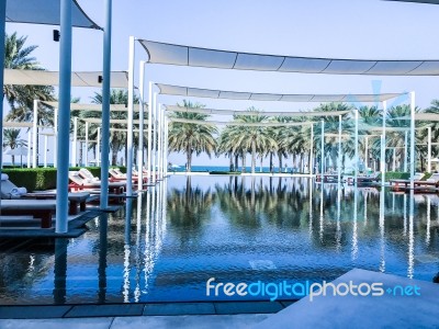 Resort Pool In Muscat, Oman Stock Photo