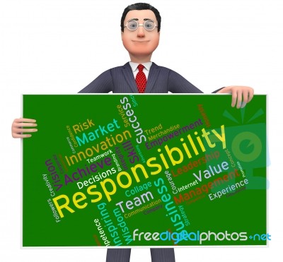 Responsibility Words Shows Management Obliged And Responsible Stock Image