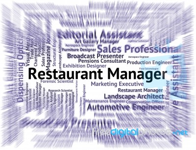 Restaurant Manager Representing Executive Overseer And Managers Stock Image