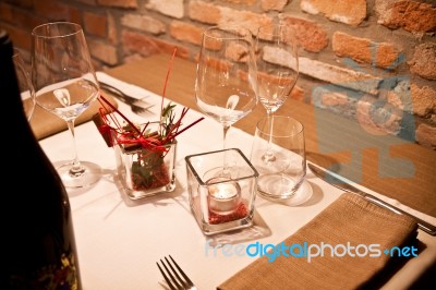 Restaurant Table Stock Photo