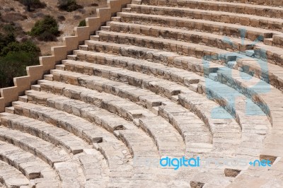 Restored Ampitheatre  In The Ruins At Kourion In Cyprus Stock Photo