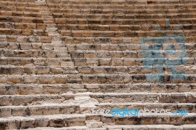 Restored Ampitheatre  In The Ruins At Kourion In Cyprus Stock Photo