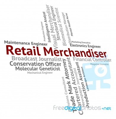 Retail Merchandiser Shows Employee Retailer And Wholesaler Stock Image