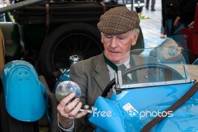 Retired Racing Car Driver Stock Photo