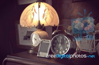 Retro Alarm Clock Stock Photo