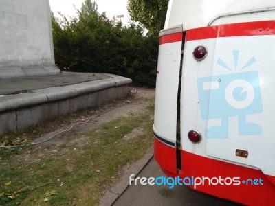 Retro Bus Antique Items And Elements  Stock Photo