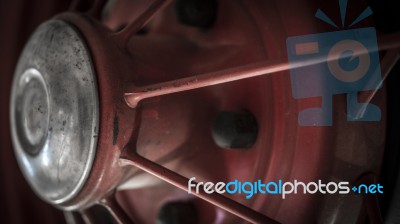 Retro Car Wheel Stock Photo