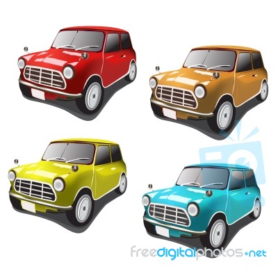 Retro Cars Icon Set Stock Image