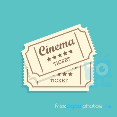 Retro Cinema Tickets Stock Image