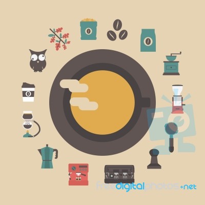 Retro Coffee Icon Stock Image