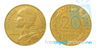 Retro Coin Of France Stock Photo