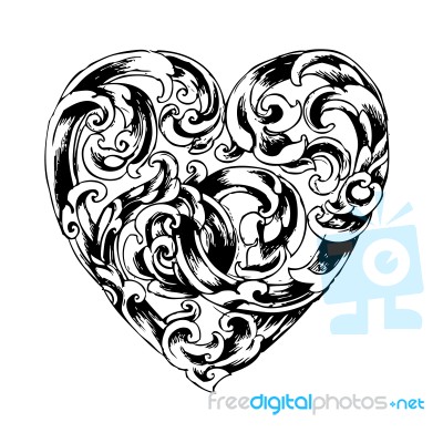 Retro Design Heart Shape Stock Image