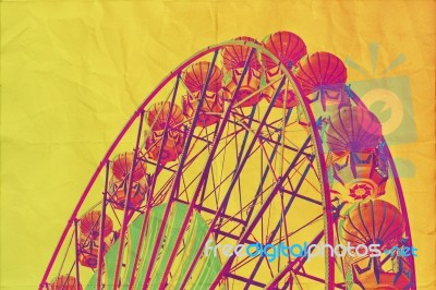 Retro Ferris Wheel Stock Photo