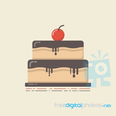 Retro Flat Cake Stock Image