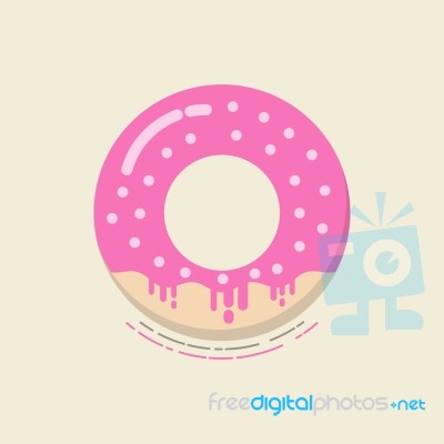 Retro Flat Donut Stock Image