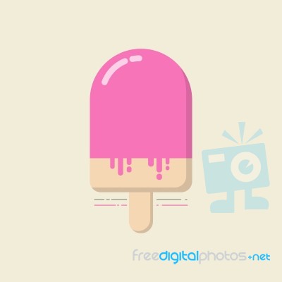 Retro Flat Ice Cream Stock Image