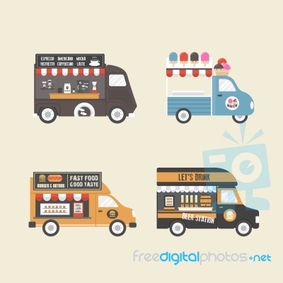 Retro Food Truck Stock Image