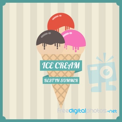 Retro Ice Cream Poster Stock Image