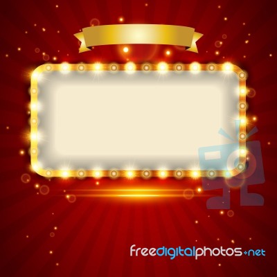 Retro Light Sign. Casino Signage. Vintage Style Banner Stock Image