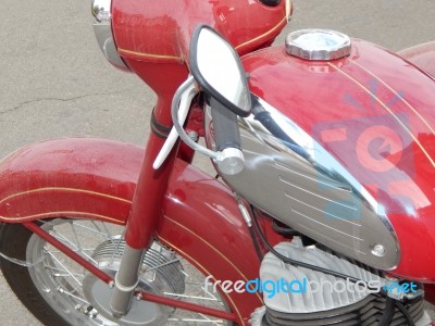 Retro Motorcycle And Bike Antique Parts And Elements Stock Photo