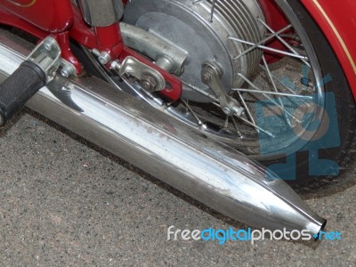 Retro Motorcycle And Bike Antique Parts And Elements Stock Photo