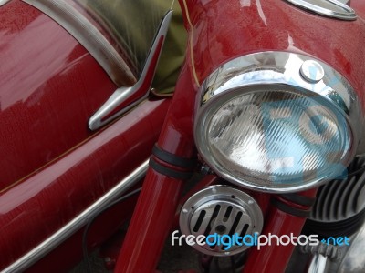 Retro Motorcycle And Bike Antique Parts And Elements Stock Photo