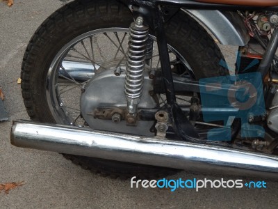 Retro Motorcycle And Bike Antique Parts And Elements  Stock Photo