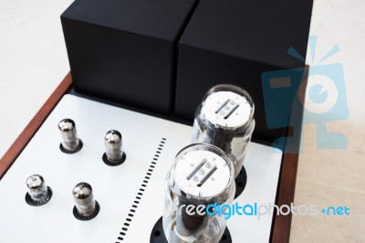 Retro Music Amplifier Stock Photo