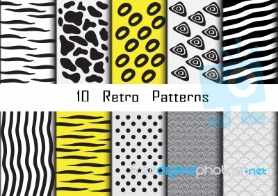 Retro Patterns Collection  For Making Wallpapers Stock Image