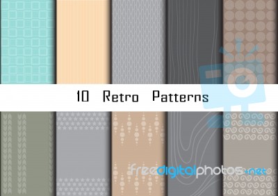 Retro Patterns Collection  For Making Wallpapers Stock Image