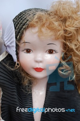 Retro Porcelain Doll Stock Photo