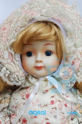 Retro Porcelain Doll Stock Photo