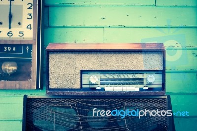 Retro Radio Player Stock Photo