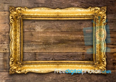 Retro Revival Old Gold Picture Frame Stock Photo