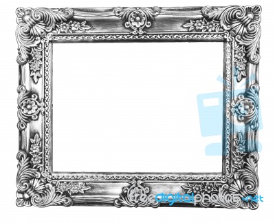 Retro Revival Old Silver Frame Stock Photo