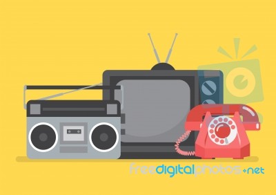 Retro Television And Radio Stock Image