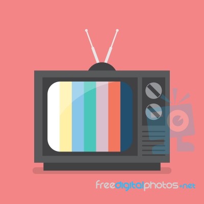 Retro Television With Color Frame Stock Image